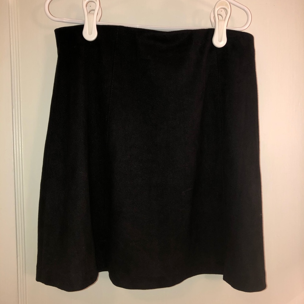 Faux Suede Black Skirt